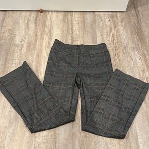 Plaid gray pink trouser leggings